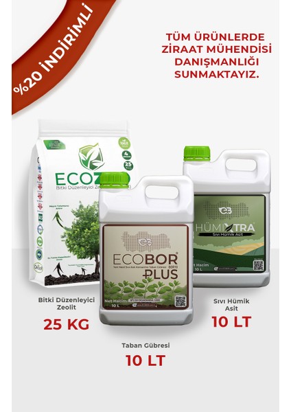 Tarla Bitkileri Için 3'lü Organik Gübre Seti 10LT