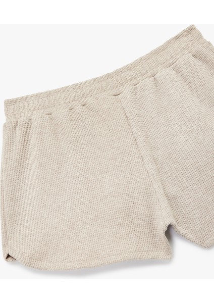 Dokulu Waffle Kumaş Mini Şort Pijama Altı modelleri