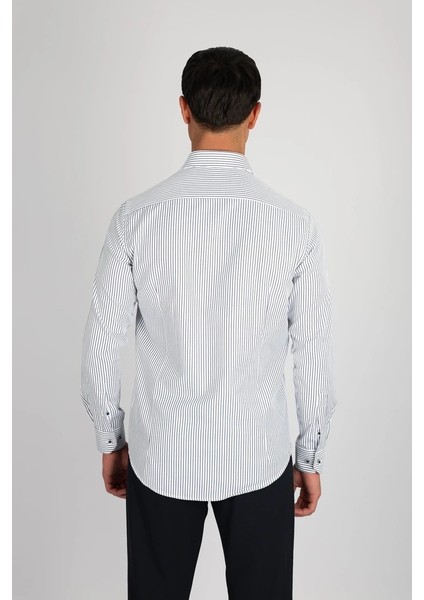 LM1489 C 900 Beyaz Çizgili Erkek Gömlek indirimleri