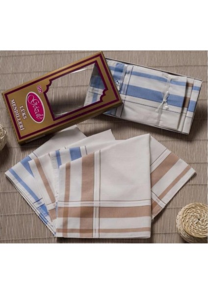 Sarı Kutulu 46X46 cm 12 Adet Kumaş Mendil-Gsk 07