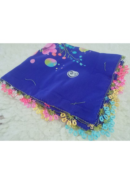 ve Reyhan %100 Pamuk Yazma Üzerine Tamamı El Işi Dört Tarafı Oyalı Yazma, Eşarp, Mevlit Örtüsü 100 x 100CM