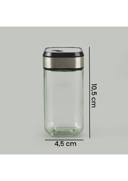 Döner Kapaklı Kare Cam Tuzluk - Şeffaf / Siyah - 100 ml indirimleri