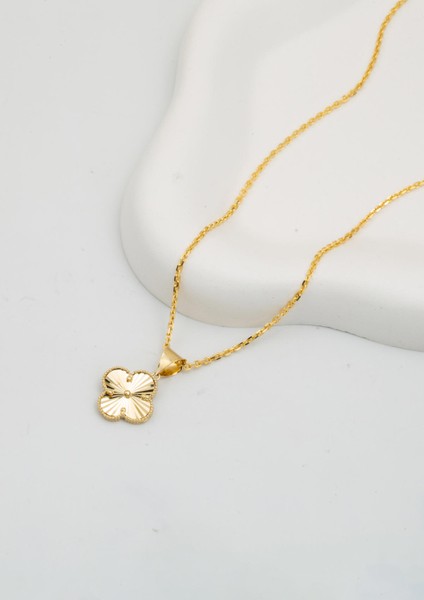 Yonca 14 Ayar Altın Kolye Orta Boy modelleri