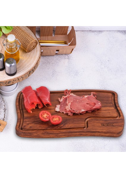 Iroko Ağacı Kesme ve Sunum Tahtası 25 x 35.5 x 2