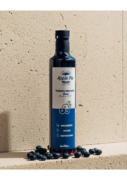 Applepiefoods Yaban Mersini Özü 700 gr , Doğal , Katkısız ( Analizli ) , Soğuk Sıkım , Blueberry Extract