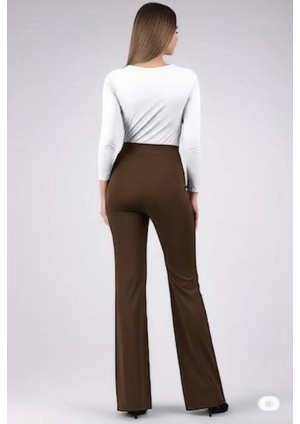 Scuba Krep Önü Çımalı Ispanyol Paça Pantolon modelleri