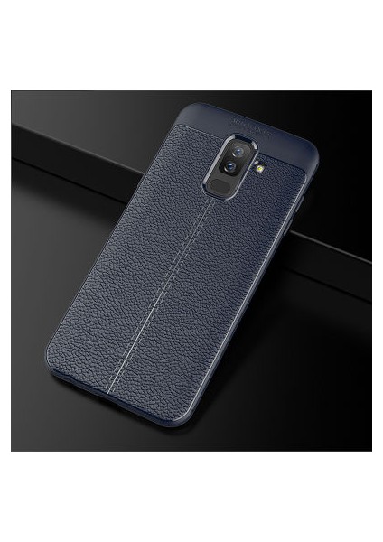 Samsung Galaxy J8 Kılıf Deri Görünümlü Deriko Premium Silikon Kapak