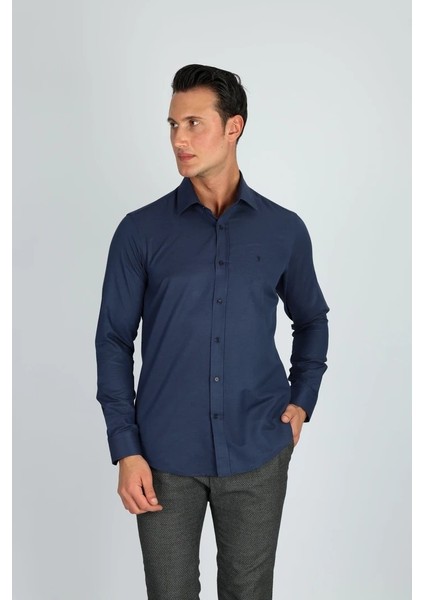 Gab C 506 Lacivert Erkek Gömlek
