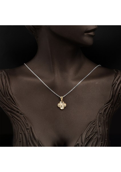 Yonca 14 Ayar Altın Kolye Ucu Orta Boy fiyatları