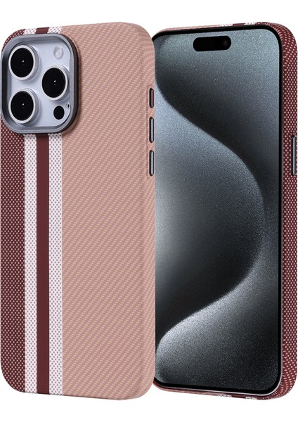 iPhone 15 Pro Max Kılıf Ultra Ince Karbon Tasarımlı ve Magsafeli Cabix Premium Kapak