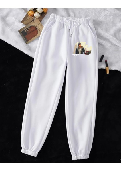 Rahat Kalıp Paça Lastikli Cepli Eminem Baskılı Jogger Alt Eşofman