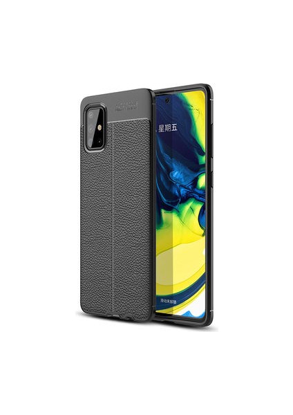 Samsung Galaxy A71 Kılıf Deri Görünümlü Deriko Premium Silikon Kapak