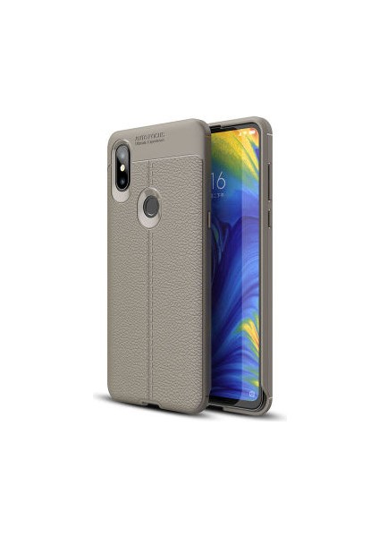 Xiaomi Mi Mix 3 Kılıf Deri Görünümlü Deriko Premium Silikon Kapak