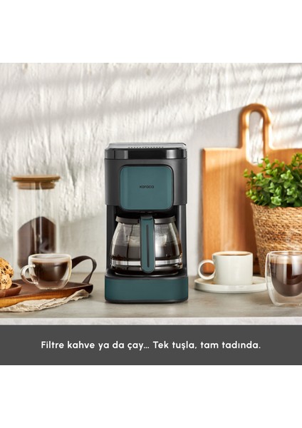Just Coffee Aroma 2 In 1 Filtre Kahve ve Çay Demleme Makinesi Pine Green modelleri