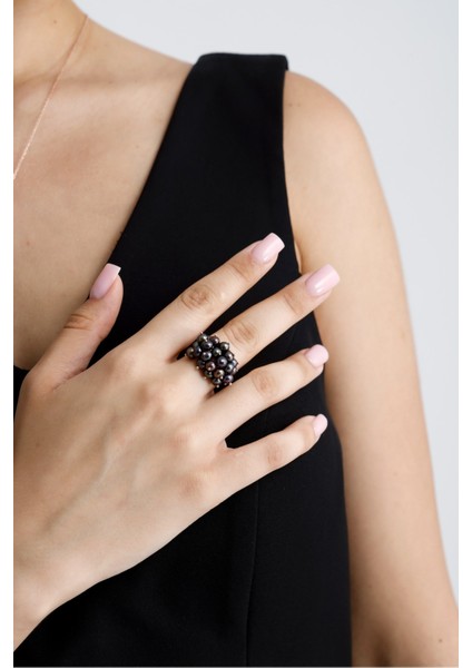 925 Ayar Gümüş Kadın Üzüm Salkımı Doğal İnci Küpe Kolye Yüzük Üçlü Set indirimleri