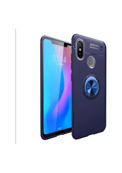 Xiaomi Mi 6x Kılıf Manyetik (Metal) Yüzüklü ve Stant Olabilen Rewon Premium Silikon Kapak