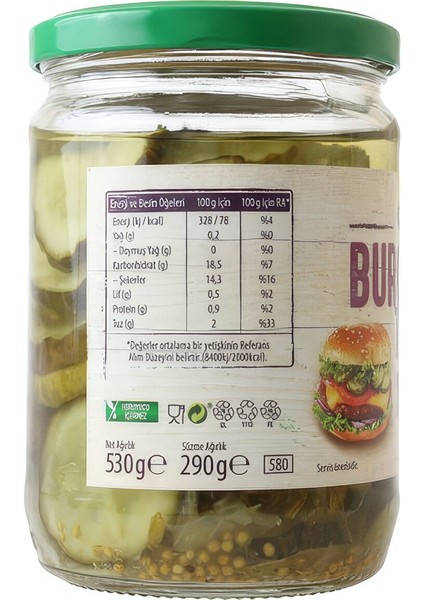 Tatlı Ekşi̇ Burger Turşusu 530 gr fiyatları