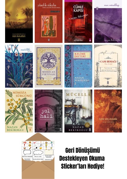 Nazan Bekiroğlu 12 Kitap Seti + Okuma Sticker'ları