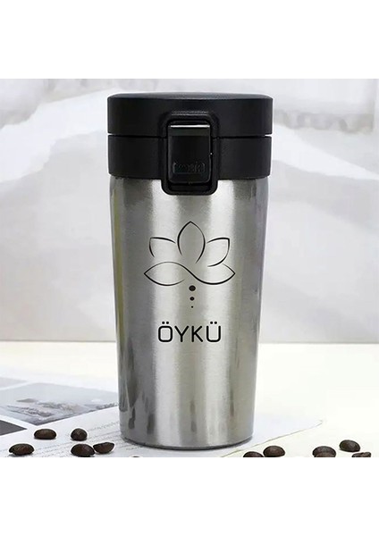 Kişiye Özel Paslanmaz Çelik 380 ml Vakumlu Çiçek Baskılı Termos - Isı Yalıtımlı, Sızdırmaz Kapak fiyatları