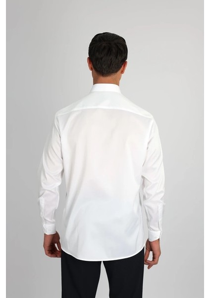 Enzo Ferrettı EF11 R 901 Beyaz Non-Iron Çift Kat Iplik, Regular Fıt,erkek Gömlek fırsatları