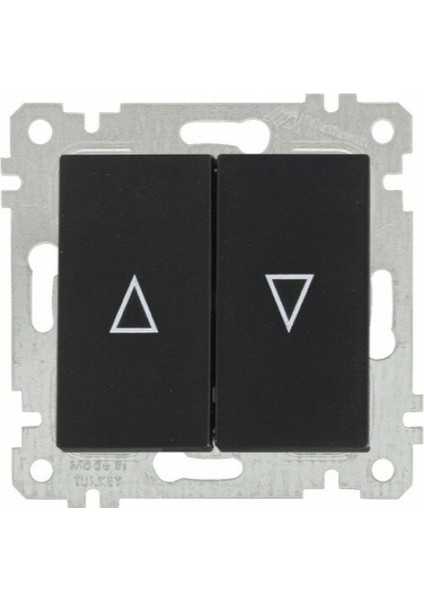 Jaluzi Anahtarı Rita Metalik Siyah 2200 406 0284 Çerçeve Hariç