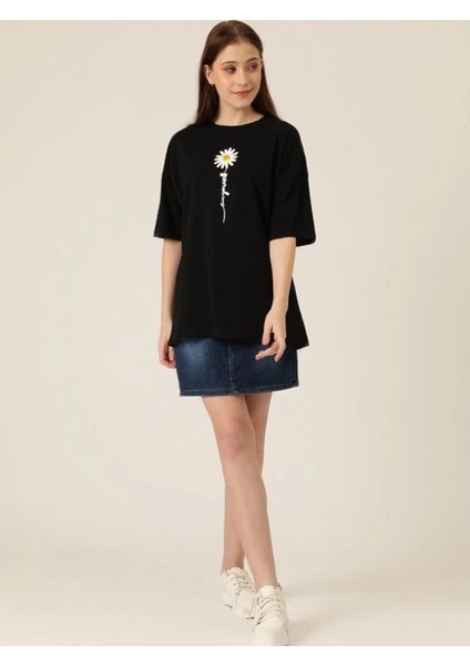 Baskılı Siyah T-Shirt - En Trend Modeller Benorra'da modelleri