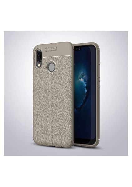 Huawei P20 Lite Kılıf Deri Görünümlü Deriko Premium Silikon Kapak