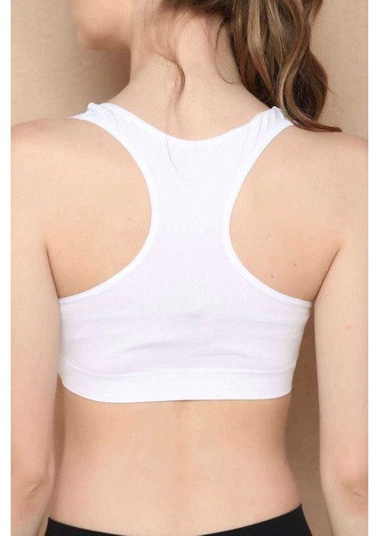 Yüksek Destekli Beyaz Sporcu Bustiyer - Kusursuz Performans Için Özel Tasarım