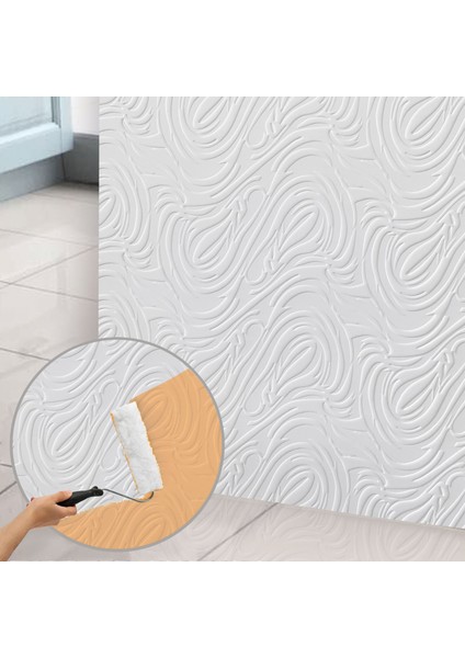 3D Duvar Paneli Boyanabilir Dekota 60X120 cm / Dalga Desenli 7'li Paket-5 M²