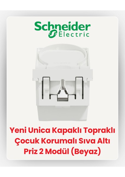 Electric Yeni Unica Kapaklı Topraklı Çocuk Korumalı Sıva Altı Priz 2 Modül (Beyaz) NU303718TA fiyatları
