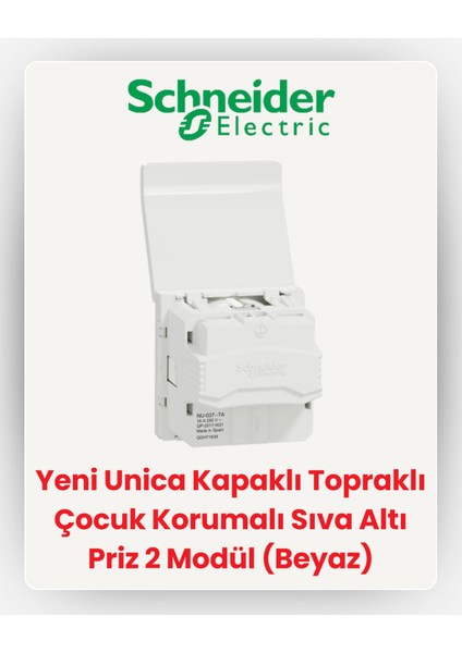 Electric Yeni Unica Kapaklı Topraklı Çocuk Korumalı Sıva Altı Priz 2 Modül (Beyaz) NU303718TA modelleri