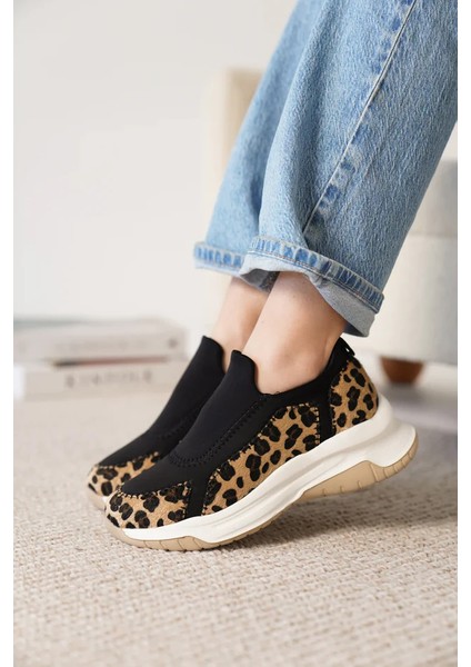 Kendy Premium Leopar Streç Detaylı Kadın Sneaker fiyatları