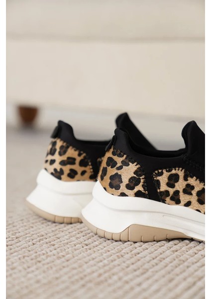 Kendy Premium Leopar Streç Detaylı Kadın Sneaker modelleri