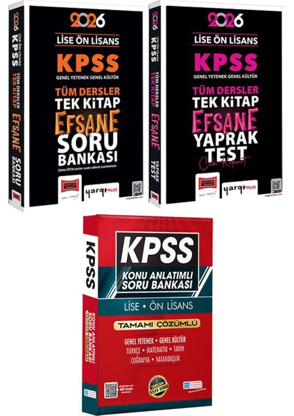 2026 Kpss Lise Ön Lisans Tek Kitap Efsane Soru Yaprak Test - Lise Önlisans Konu Ant. Soru
