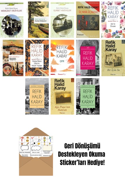 Refik Halid Karay 13 Kitap Seti + Okuma Sticker'ları