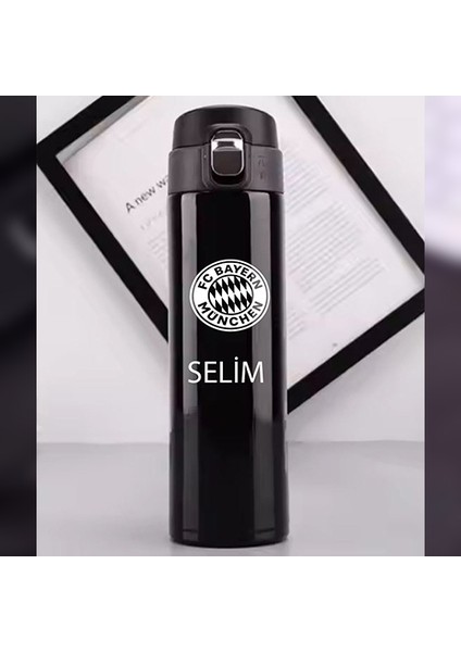 Kişiye Özel Lazer Baskılı 500ML Çelik Takım Baskılı Termos – Sızdırmaz, Vakumlu, Kilitli Kapak