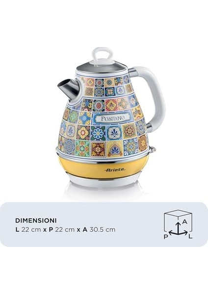 Positano Elektrikli Su Isıtıcı 1,7 Litre Kettle 2869/0P - Paslanmaz Çelik Gövde, Handmade Decoration, 2000 Watt, Otomatik Kapanma, 360° Kablosuz Taban fiyatları
