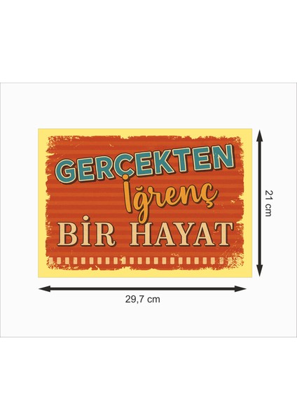 Gerçekten Iğrenç Bir Hayat Dekoratif Retro Ahşap Poster fiyatları