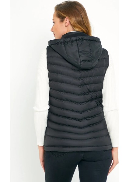Kadın Siyah Şişme Yelek Kapüşon Içi Polarlı 5001 fiyatları
