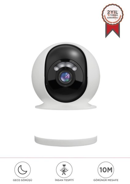 Cmr-31 Beyaz Full Hd LED Aydınlatmalı Wifi Smart Ip Güvenlik Kamerası