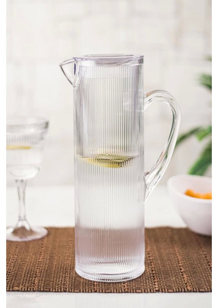 Akilik Barok 1,5 Lt Şeffaf Sürahi (Buzdolabı Kapak Rafına Sığar)