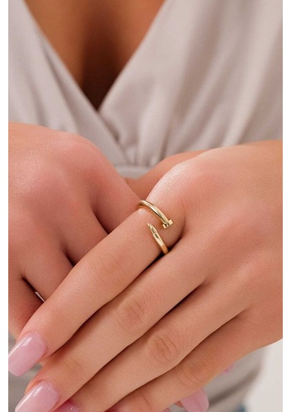 14 Ayar Altın Çivi Yüzük modelleri