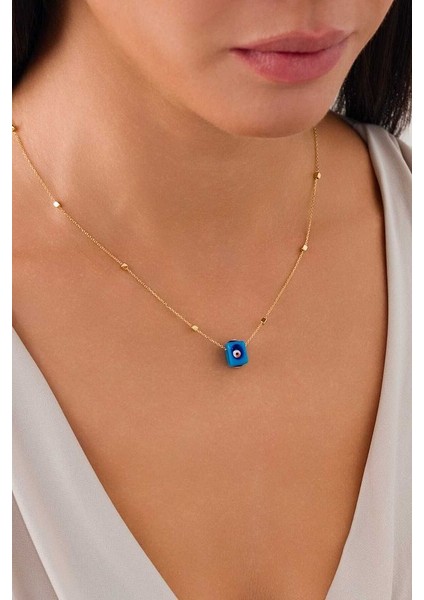 14 Ayar Altın Kareküp Forse Kolye modelleri