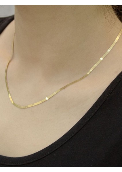 14 Ayar Altın Ince Italyan Ezme Zincir Kolye fiyatları