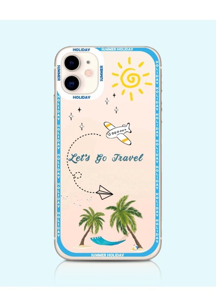 Iphone 11 Uyumlu '' Lets Go Travel '' Tasarım Kılıf