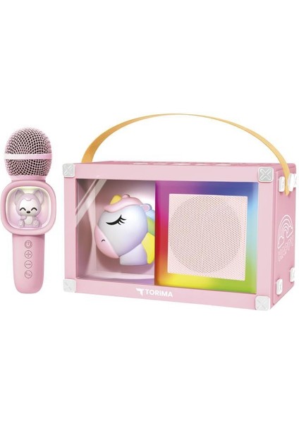 Kıdmıc-07 Pembe Rgb Unikorn Figürlü Mikrofonlu Karaoke Bluetooth Hoparlör fiyatları