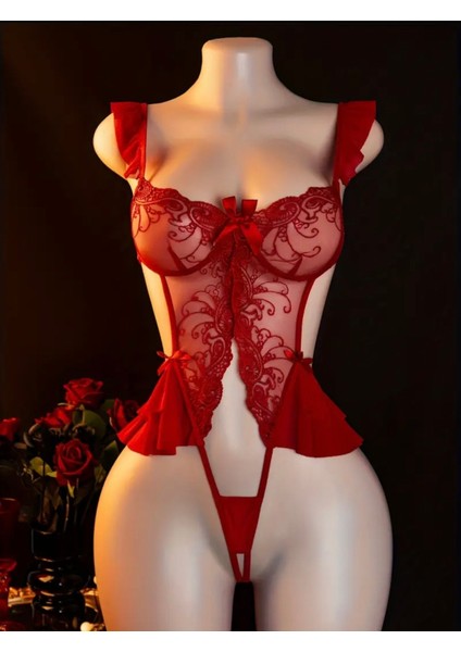 Shayla -Açık Form Kırmızı Bodysuıt modelleri