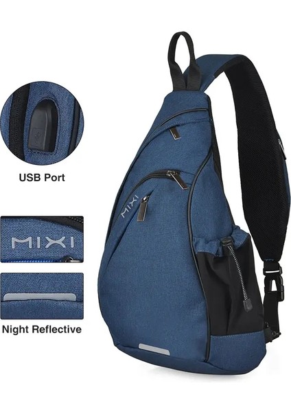 Mixi Erkekler Sırt Çantası Bir Omuz Çantası Bir Omuz Çantası Erkek Öğrenci Okul Çantaları Üniversite Seyahat Çok Yönlü 2020 Moda Yeni Tasarım M5225COLOR: Mavi/boyut: 17 Inç (Yurt Dışından)