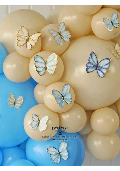 48 Adet Mavi Tema Kelebek Süsleyici Parti Süsü Mavi Kelebek Doğum Günü Süsü Parti Süsleme fırsatları