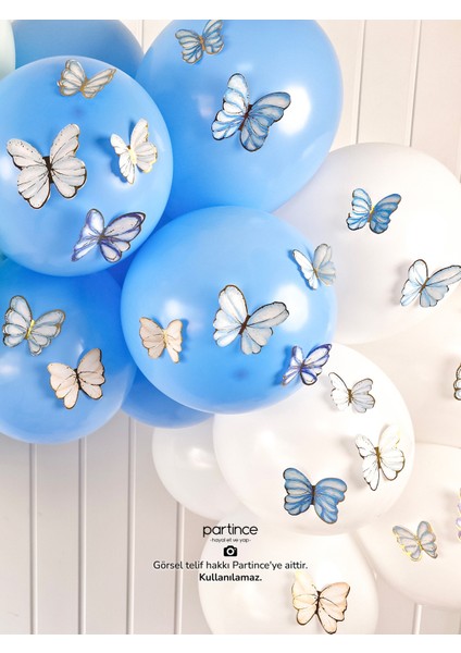 48 Adet Mavi Tema Kelebek Süsleyici Parti Süsü Mavi Kelebek Doğum Günü Süsü Parti Süsleme indirimleri
